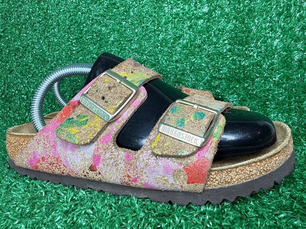Birkenstock Arizona Flower Crush Mocha Suede Sandals EU 35 US 4 Rare